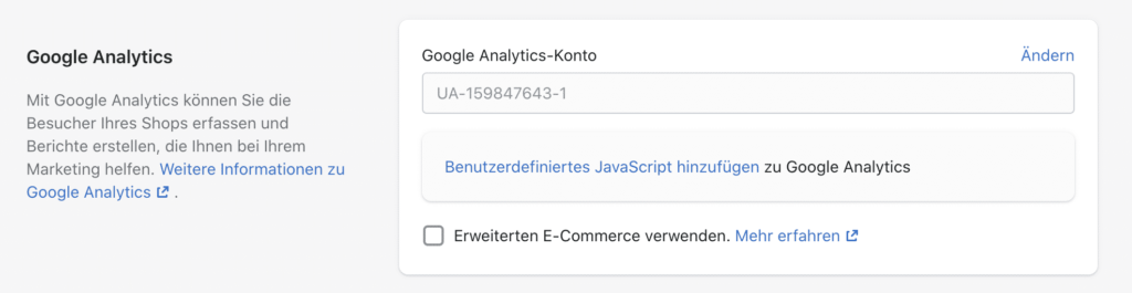 Shopify und Google Analytics 2022: Der komplette Guide (inkl. Dashboard-Vorlage) shopify enhanced ecommerce google analytics