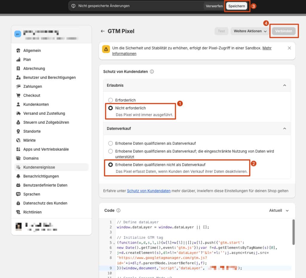 Google tag manager code in shopify zufuegen - Google Tag Manager mit Shopify nutzen: Einrichtung mit dem Web Pixel in 2025
