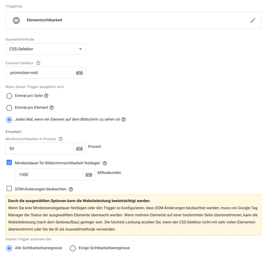 Elementsichtbarkeit im Google Tag Manager zur Conversion Optimierung