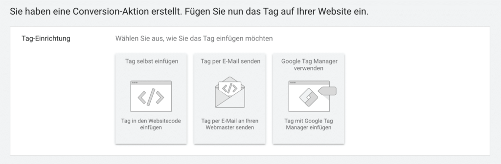 Conversion Tracking von Google Ads auf der Webseite bereitstellen