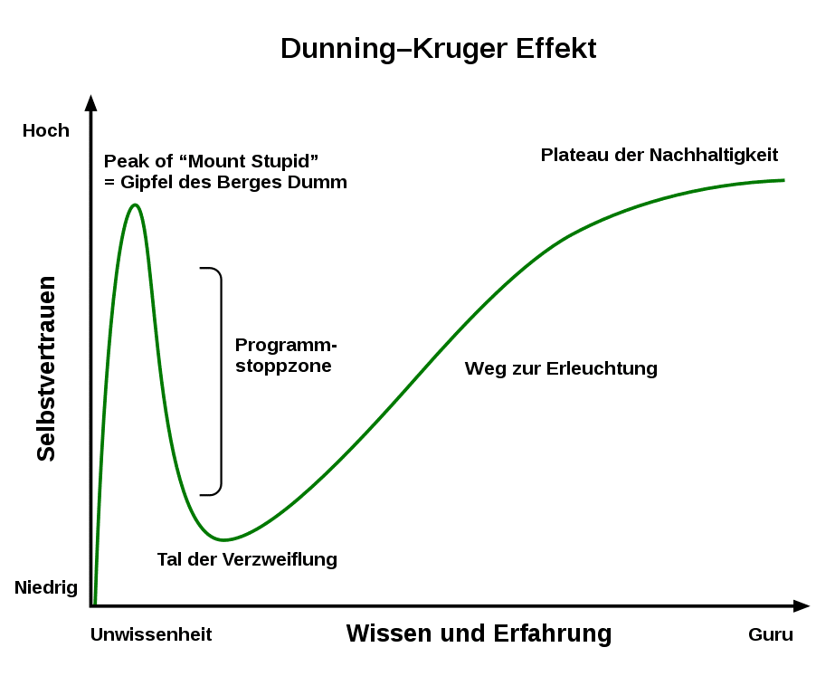 Visualisierung des Dunning Kruger Effektes