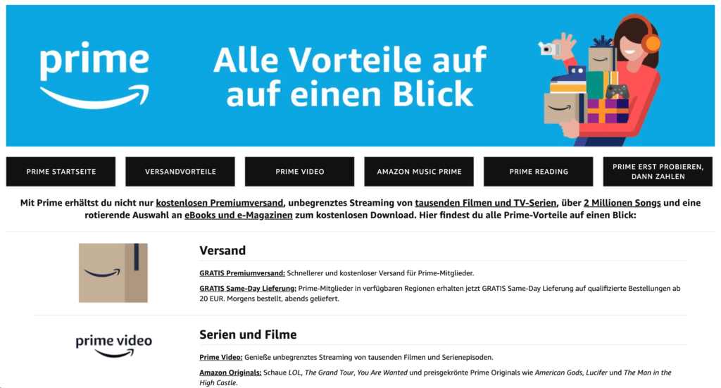 Amazon Prime bietet seinen Mitgliedern exklusive Vorteile die man nicht verpassen will (Fear of missing out)