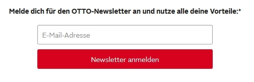 Call-to-Action: Anmeldung zum OTTO-Newsletter