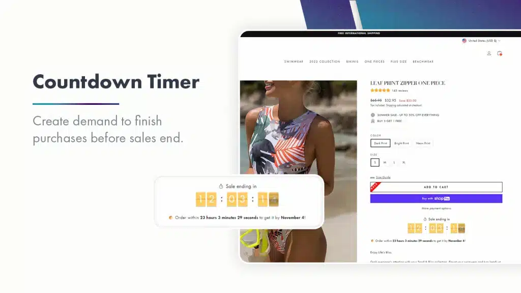 Sales Rocket erweitert deinen Shopify-Shop um viele Funktionen wie einen Countdown Timer