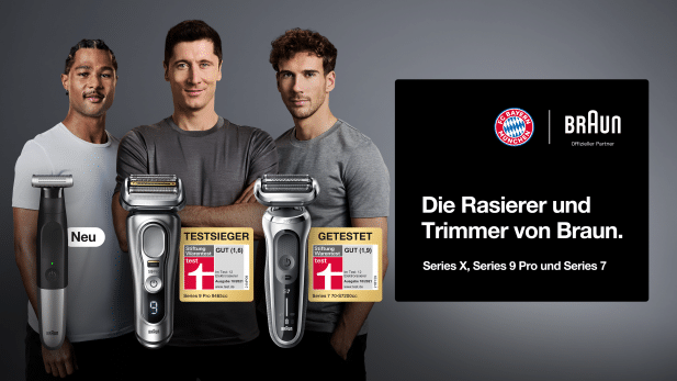 Braun-Werbung mit (damaligen) Fußballern des FC Bayern aus dem Herbst 2021