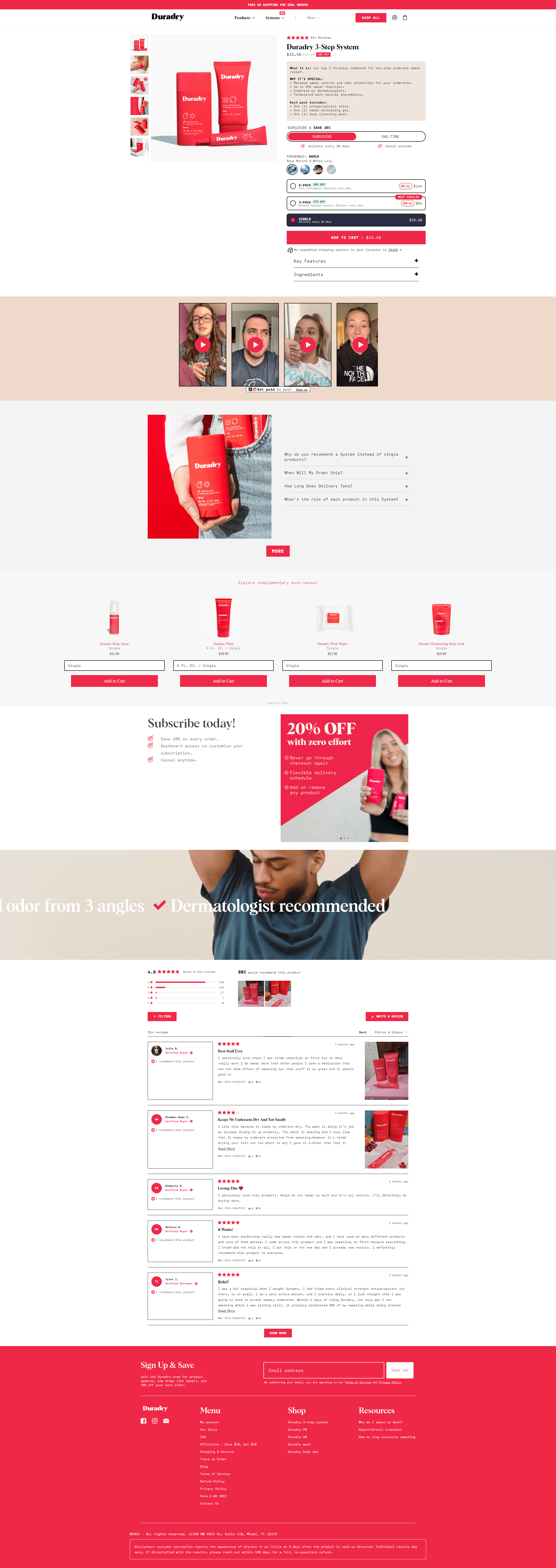 Swipe file duradry desktop pdp - Duradry