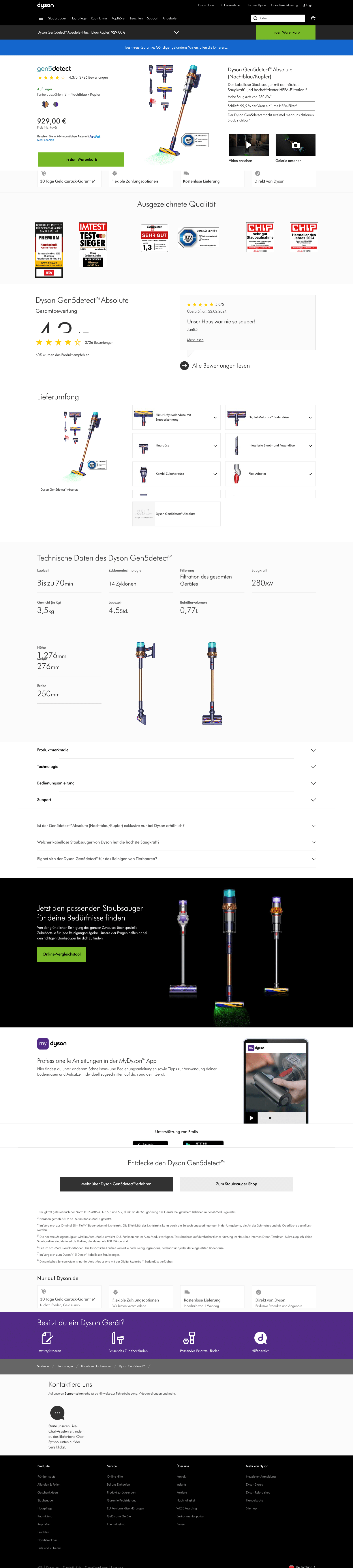 Swipe file dyson desktop pdp - Dyson