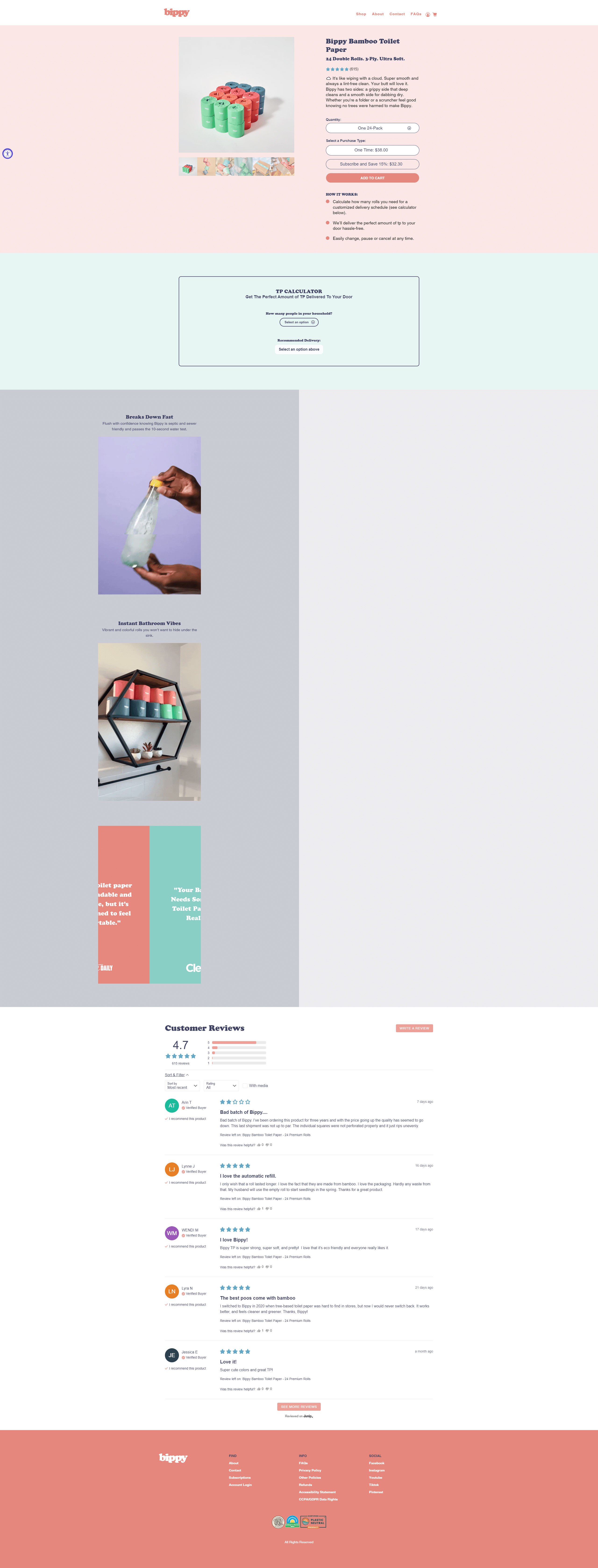 Swipe file bippy desktop pdp - bippy