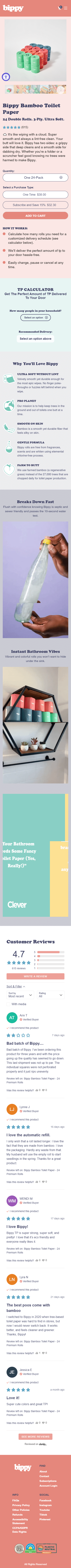 Swipe file bippy mobile pdp - bippy