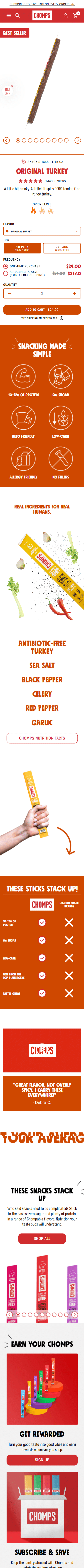 Swipe file chomps mobile pdp - CHOMPS