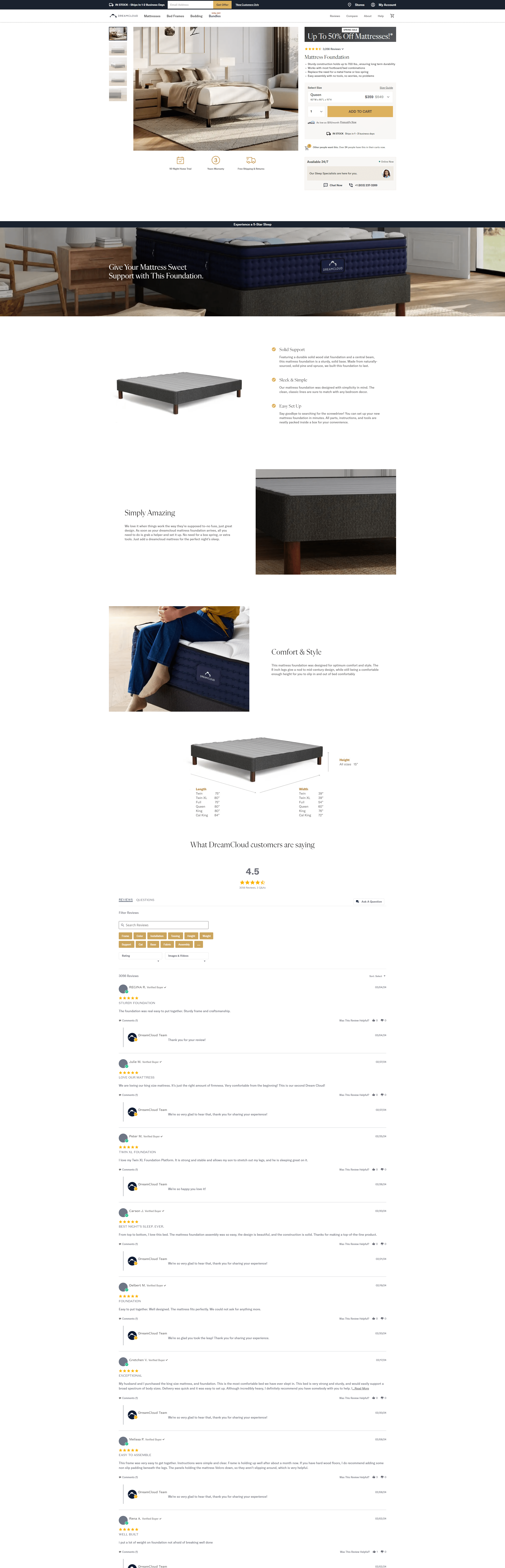 Swipe file dreamcloudsleep dekstop pdp - Dreamcloud