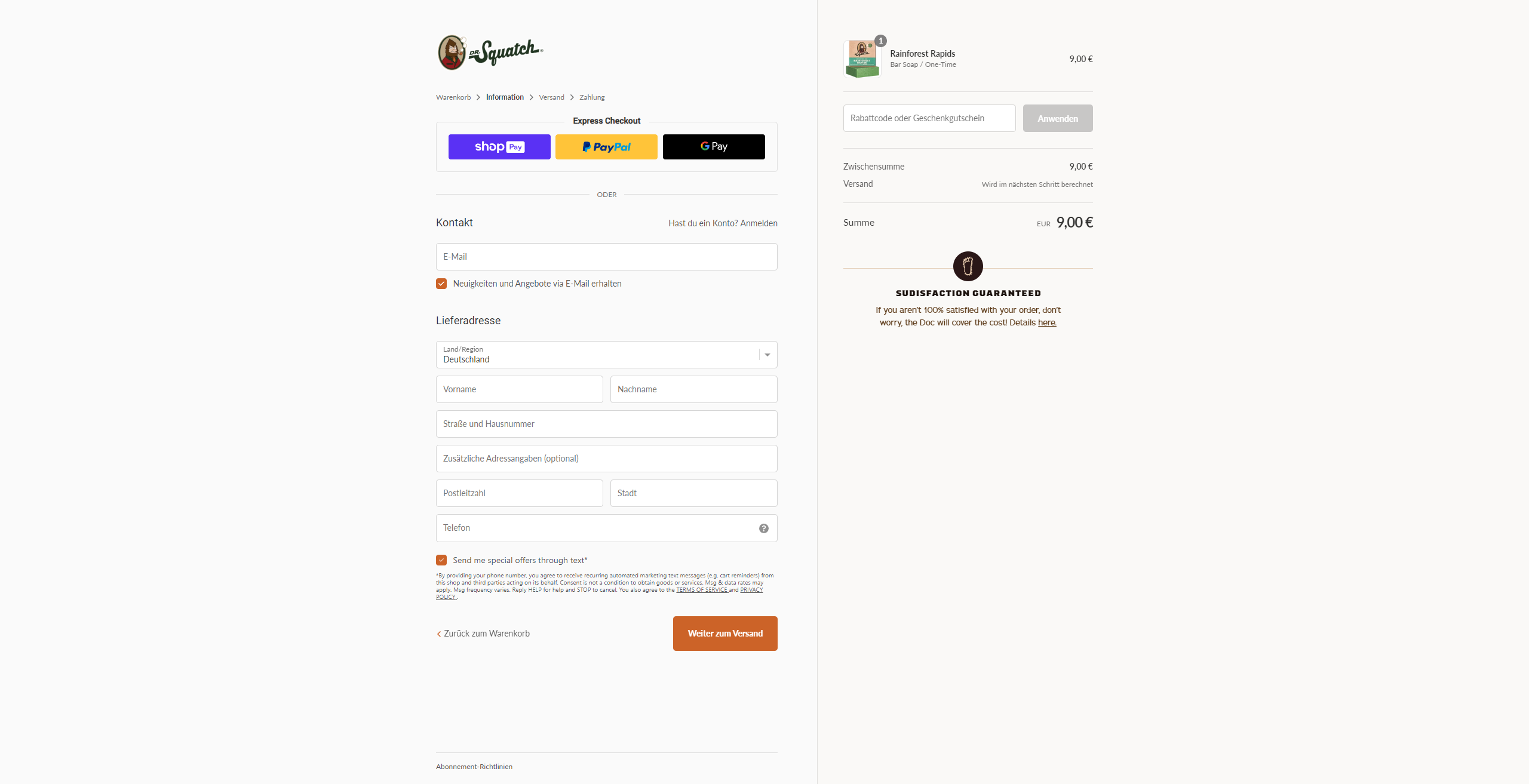Swipe file drsquatch desktop checkout - Dr. Squatch