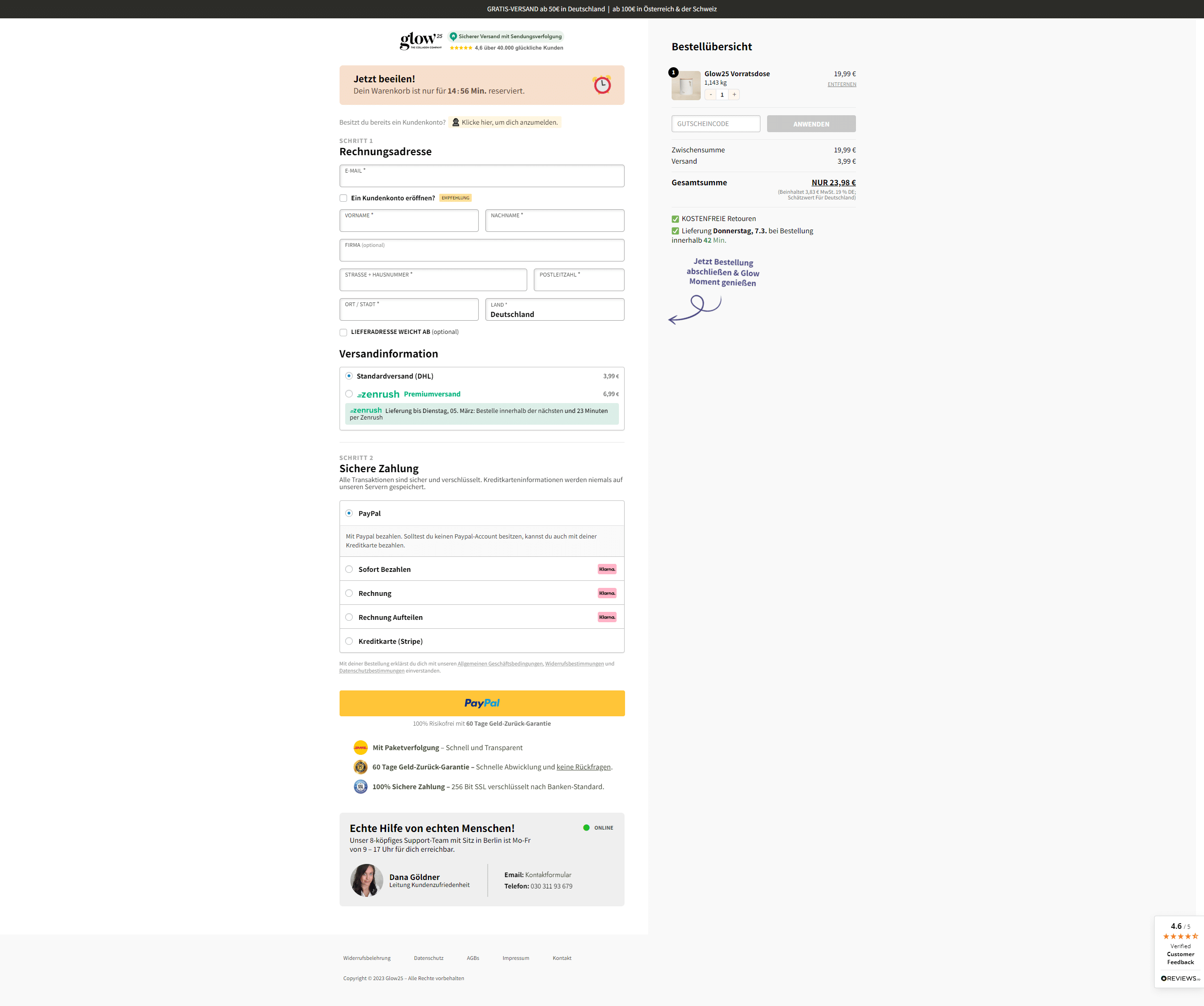 Swipe file glow desktop checkout - Glow 25