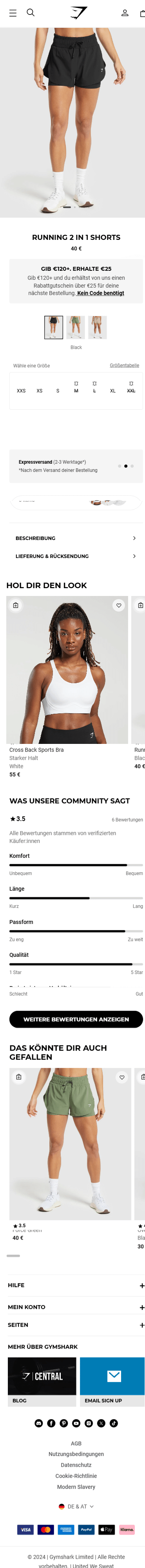 Swipe file gymshark mobile pdp - Gymshark