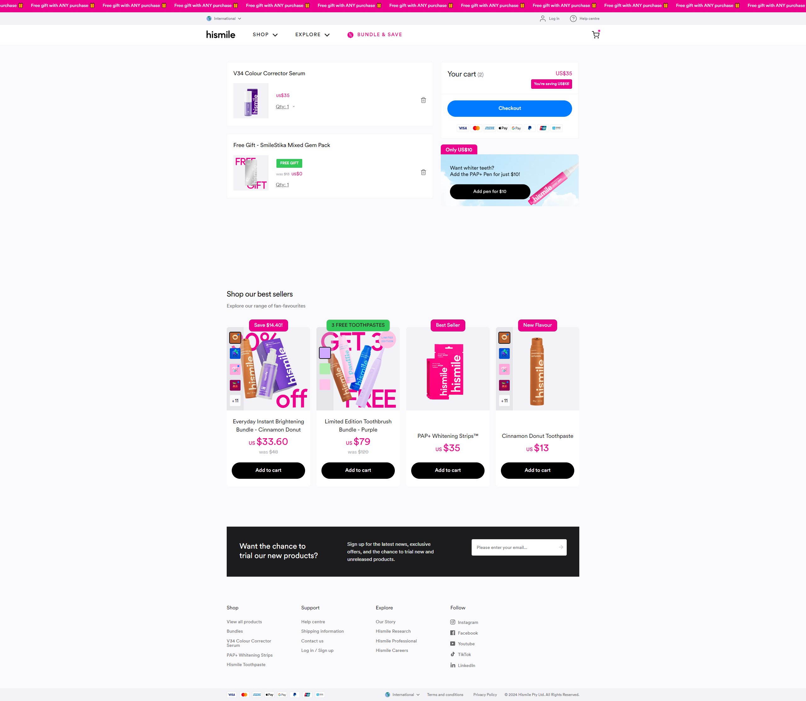 Swipe file hismile desktop cart - HiSmile