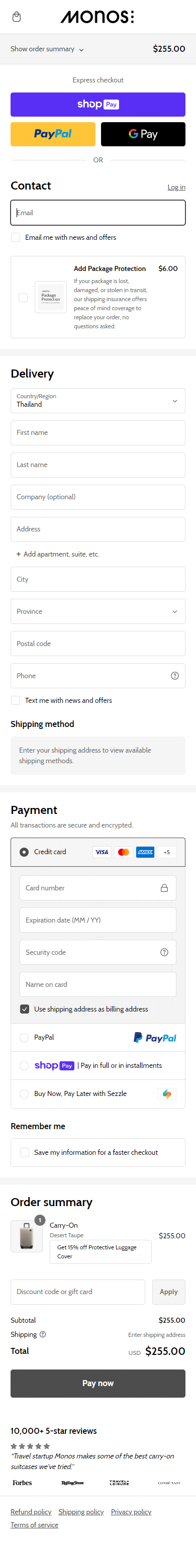 Swipe file monos mobile checkout - Monos