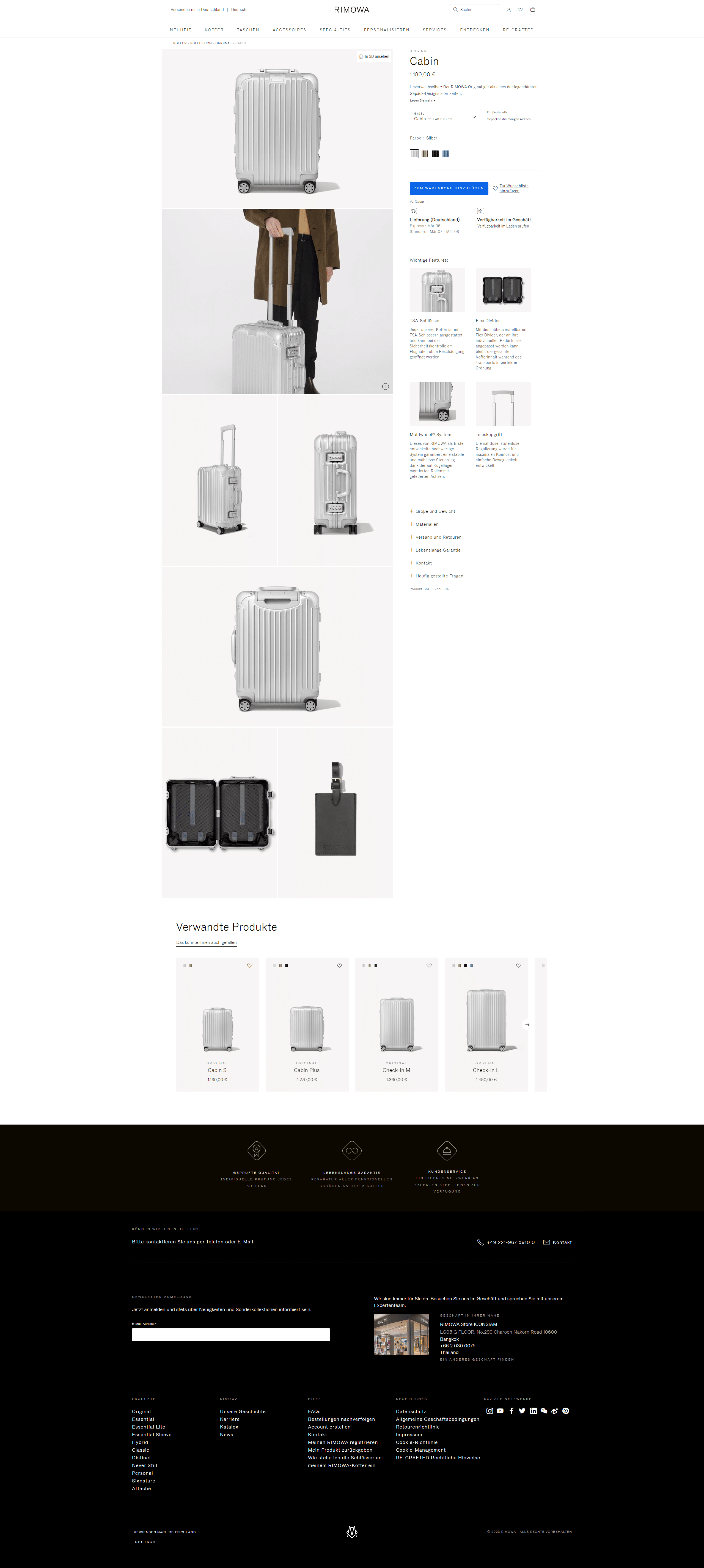 Swipe file rimowa desktop pdp - RIMOWA