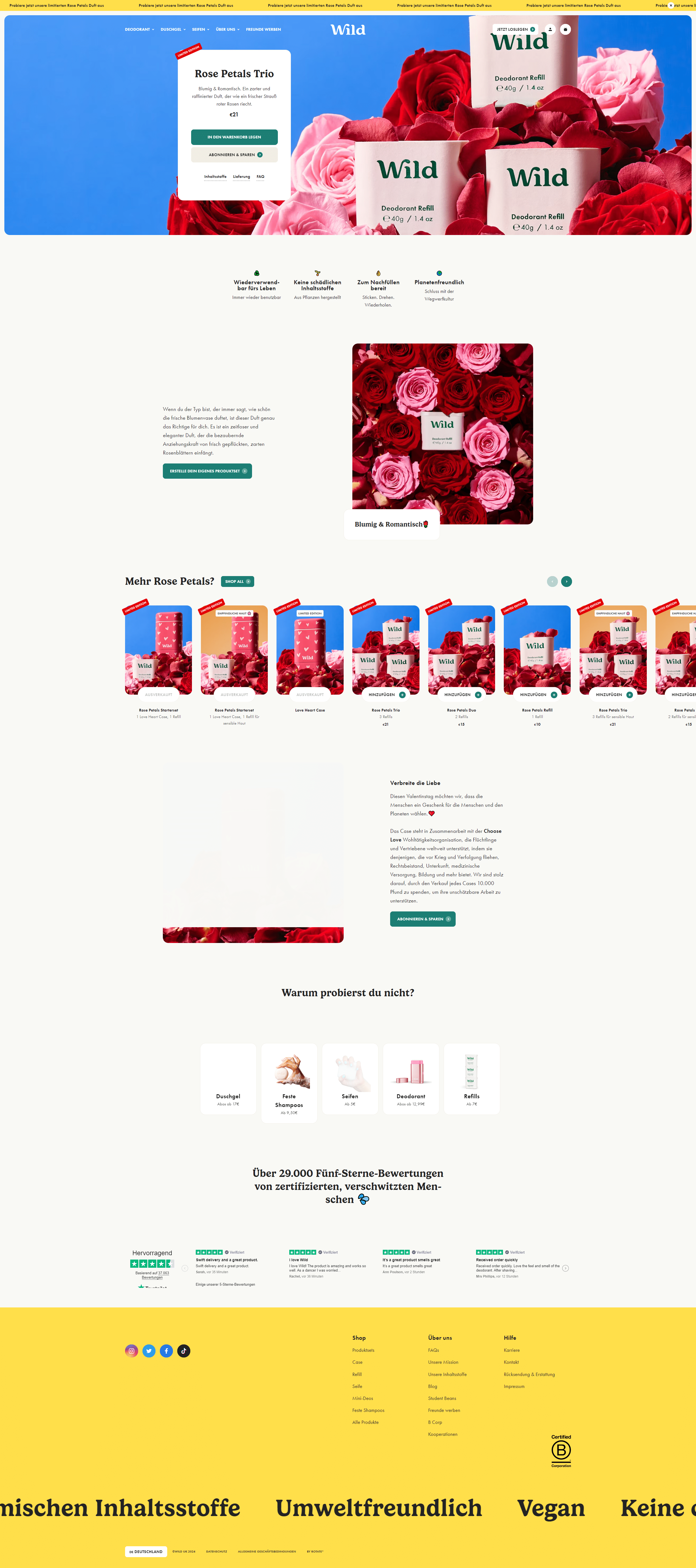 Swipe file wild desktop pdp - Wild