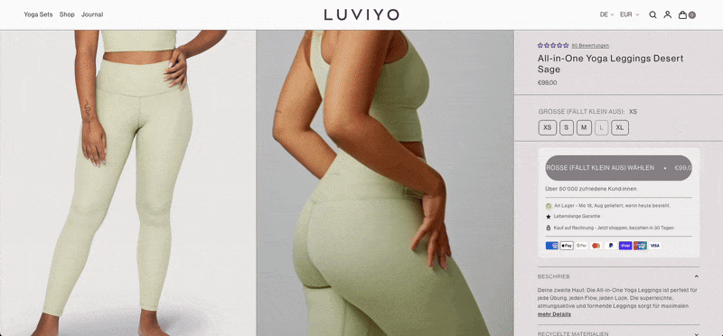 Produktvideo von sporthose auf luviyo produktdetailseite